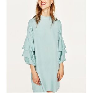 Zara ruffle sleeve dress